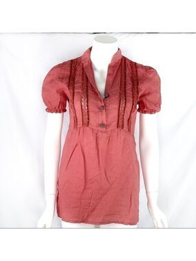 𝅺NEW-VINTAGE Raison D'etre Designer Neiman Marcus Brand,PuffSleeve, Lace Blouse
